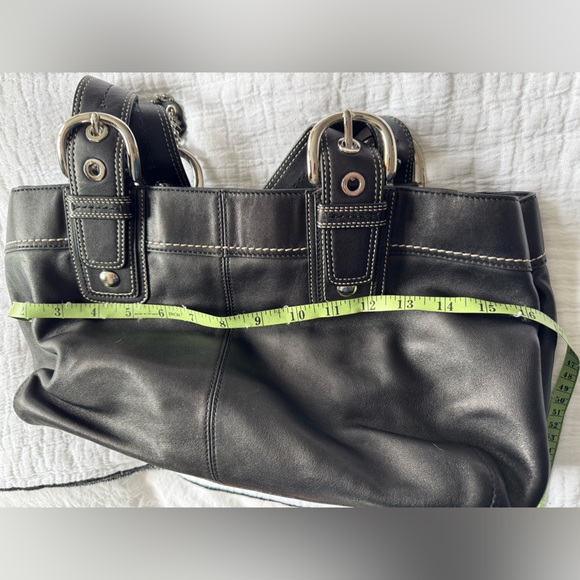 COACH black leather shoulder bag *GENUINE* real! - Picture 7 of 8